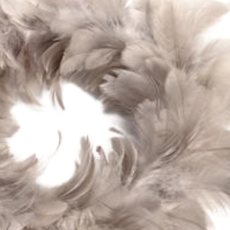 Fluffy round feather wreath for decorating, processing, hanging, as a decoration refined with a glass light in taupe 25 cm image 2