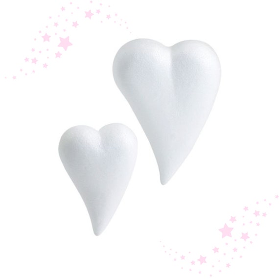 Styrofoam Hearts in Teardrop Shape Different Sizes 8/12 Cm for