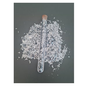 Silberne Glitzersplitter zum Basteln, dekorieren, für Weihnachten, Glitzer, Glitzer zum Basteln im Reagenzglas, Glitzer Hochzeit Silber