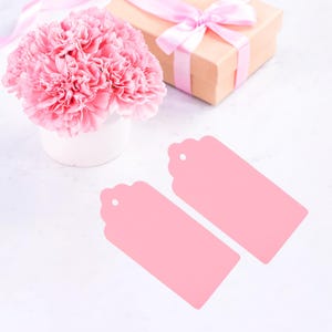 Etiquetas de regalo de cartón, color rosa, en blanco para escribir, etiquetas de regalo para bodas, regalos, artículos caseros, cumpleaños