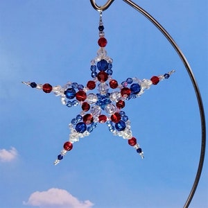 Red White & Blue Star Ornament or Suncatcher - S5