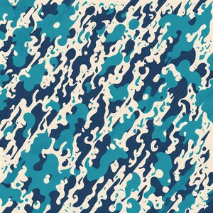 Blaue Ozean Wellen - 1536 x 1536 - Blue Ocean Waves - Pattern - Muster