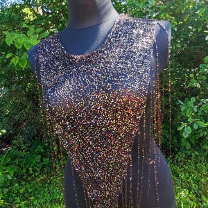 Handgjord paljett triangelsjal mångsidig stickad omlottsjal eller bältesaccessoar