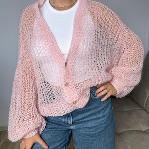 Mohair Cardigan Women Bridal Shrug Bolero Wool Jacket Women Mohair Sweater Orange Knitted Coat Wedding Cardigan