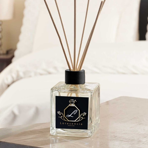 REED DIFFUSER Bouteille avec bâtons de bambou, Parfum/Décor maison, Plus de 6 parfums, Multi Listing, Parfum d’ambiance 50ML