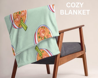 Tom Yam Throw Blanket  | Cozy Food Blanket | Funny Foodie Gift Idea