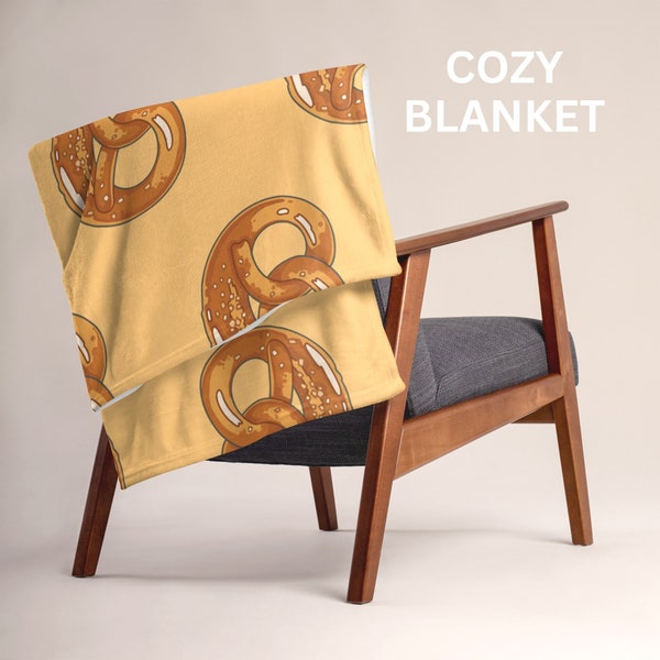 Pretzel Throw Blanket | Cozy Food Blanket | Funny Foodie Gift