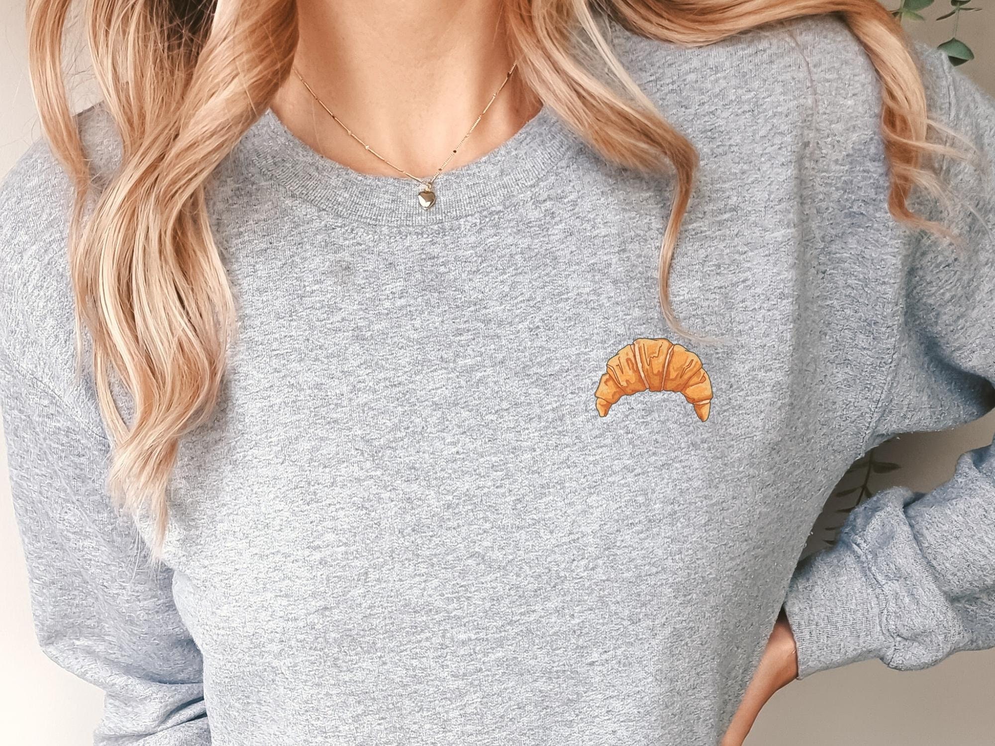 tapet Knoglemarv terrasse Croissant Unisex Sweatshirt Cute Food Sweater Perfect - Etsy