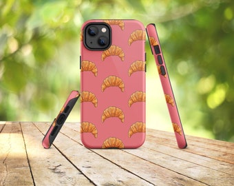 Croissant Tough Case for Apple iPhone 14 13 12 11 X Pro Max mini | Retro Vibes | Colorful Case | Sturdy iPhone Case