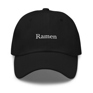 Ramen embroidered text baseball cap, minimalistic random cool dad hat, funny ramen lover gift idea for him and for her, unisex foodie gift