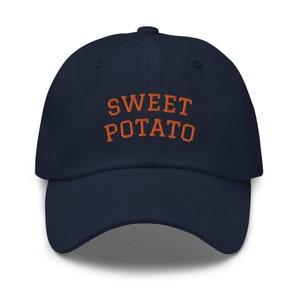 Sweet potato embroidered text baseball cap, minimalistic random cool dad hat, funny sweet potato lover gift idea for him and for her, foodie