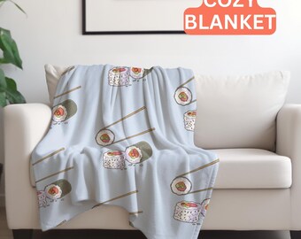 Sushi Throw Blanket, Soft Silk Touch Fleece