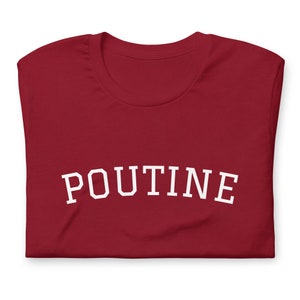 Poutine Unisex t-shirt, minimalistic random cool tee shirt, funny poutine lover gift idea for him and for her, foodie gift, direct print