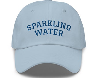 Sparkling Water Embroidered Dad Hat, Minimalist Cotton Twill Cap
