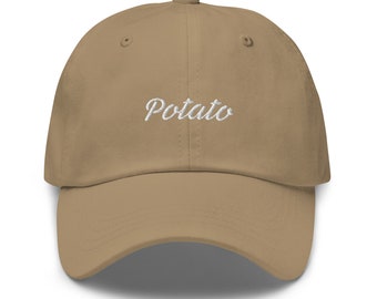 Potato embroidered text baseball cap, minimalistic random cool dad hat, funny potato lover gift idea for him and for her, unisex foodie gift