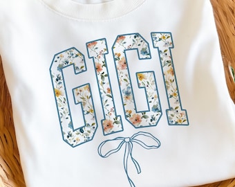 Gigi PNG, Abuela PNG, Varsity PNG, Día de la Madre PNG, Abuela millennial PNG, Estilo preppy floral PNG, Abuela PNG, Regalos para Gigi (Descarga digital)