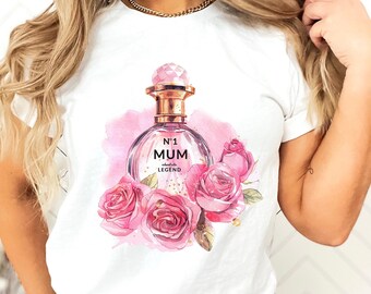 Mum Shirt PNG, Pink Glam Perfume & Roses (Digital Download)