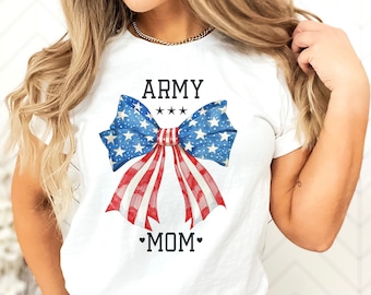 Army Mom Gifts, Army Mom Png, Military Mom American Flag Png, Army Mom Shirt Bow Coquette Sublimation Design 4th of July Stickers | DOWNLOAD