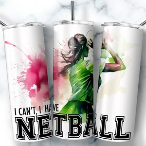 Netball 20 oz Skinny Tumbler Wrap Netball Coach Gift 20oz Sublimation Tumbler Designs Netball Team Tumbler PNG Instant DOWNLOAD