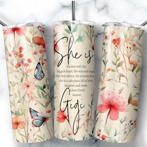 Gigi Tumbler Wrap, Gigi Definition Mother&#39;s day gift, Grandma Sublimation Tumbler, 20oz Wild Flowers Tumbler PNG | DIGITAL DOWNLOAD