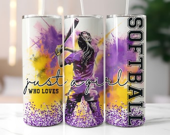 Softball Girl 20oz Tumbler Wrap, Coach Gift (PNG Download)