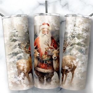Weihnachten Tumbler Wrap Png 20 Unze Sublimationsentwürfe Netter Weihnachtsmann 20 Unze Skinny Straight Christmas Tumbler Wrap Datei, digitaler Download
