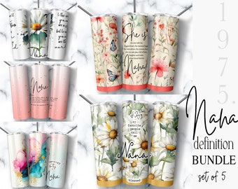 Nana Tumbler Wrap Bundle, Floral Definition, Mother's Day, 20oz Skinny Tumbler (Digital Download)