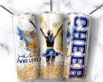 Cheerleader Tumbler Wrap PNG | Just a Girl Who Loves Cheer (Digital Download)