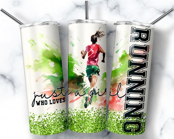 Running Girl 20oz Tumbler Wrap Design (PNG Download)