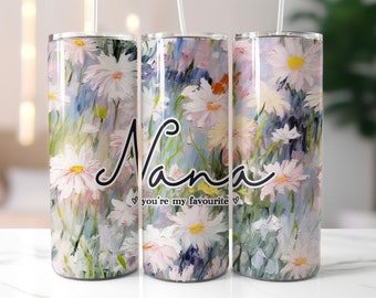 Floral Nana Tumbler Wrap, Mother's Day Gift, Wildflower Design (Digital Download)