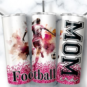 Football Mom Tumbler wrap 20 oz Skinny Tumbler Png Football Sublimation Designs Soccer MAMA Era Tumbler Wrap PNG Gift, Digital DOWNLOAD