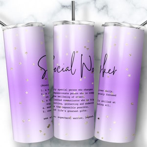 Social Worker Tumbler Png, 20oz Tumbler Wrap, Social Worker Definition Sublimation Tumbler Designs, 20 oz  | Instant DIGITAL DOWNLOAD