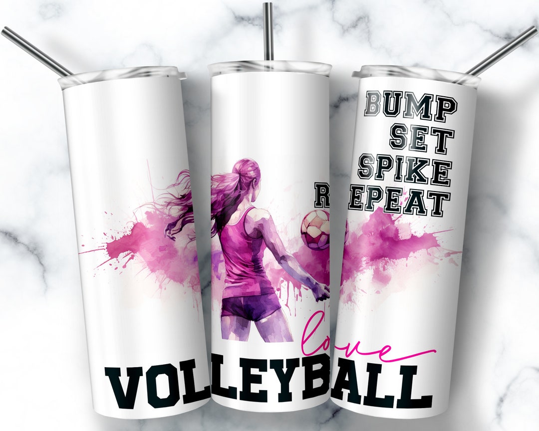 Volleyball Tumbler Design 20 Oz Skinny Tumbler Wrap Just a Girl Who