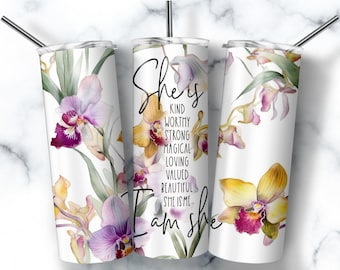 Envoltura para vaso de orquídea, afirmaciones para mujeres, citas positivas (descarga digital)