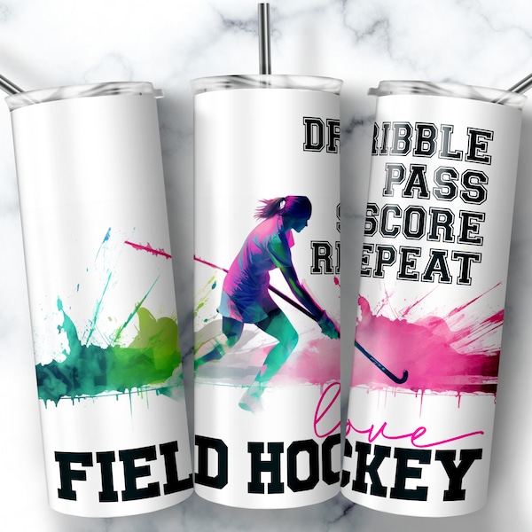 Field Hockey Tumbler Design 20 oz Skinny Tumbler Wrap Field Hockey Coach Gift Sublimation Designs Field Hockey PNG DOWNLOAD