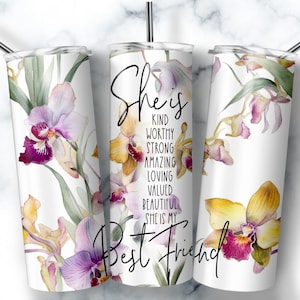 Best Friend Tumbler Wrap Friendship 20oz Skinny Tumbler Sublimation Design, Bestfriend Tumbler PNG Bestie Thank You Gift Digital Download