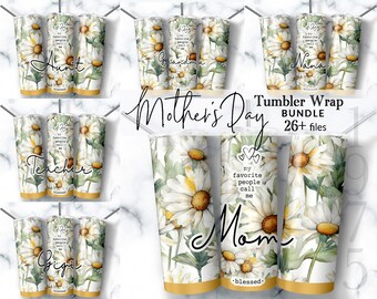 Mother's Day Tumbler Wrap Bundle | Floral Design (Digital Download)