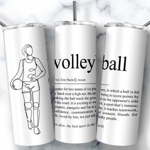 Volleyball Tumbler Design 20 oz Skinny Volleyball Definition Tumbler Wrap PNG Volleyball Coach Gift Sublimation Designs DOWNLOAD