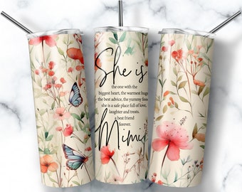 Mimi Tumbler Wrap PNG, Wildflower Grandma Definition (Digital Download)