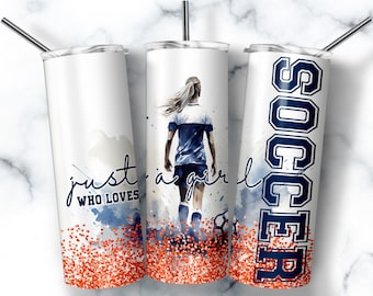 Soccer Girl 20oz Tumbler Wrap, Sublimation Design (Digital Download)
