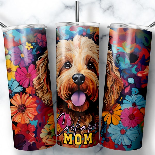 Cockapoo Dog Mom Tumbler, Cockapoo Dog Tumbler Wrap, Dog Tumbler PNG, 20 oz Sublimation Tumbler Designs gifts | DIGITAL DOWNLOAD