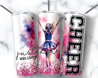 Cheerleader Tumbler Wrap PNG, Cheer Coach Gift (Digital Download)