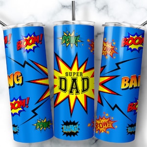Father&#39;s Day Tumbler Wrap, Dad Tumbler gift, Super Dad Sublimation Tumbler Designs, 20oz Superhero Dad PNG, Instant DIGITAL DOWNLOAD