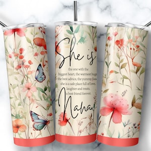 Nana Tumbler Wrap, Nana Definition Mother's day gift, Grandma Sublimation Tumbler Designs, 20oz Butterflies Tumbler PNG, DIGITAL DOWNLOAD