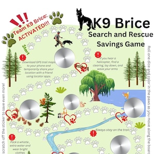K9 Brice Search and Rescue Savings Game Wooded Landscape