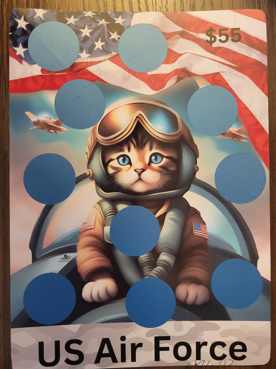 Military Veteran Kitten Scratch off Savings Challenge Set - Etsy