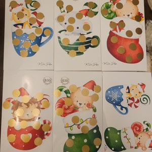 Set of 5 A5/A6 Christmas Babies Low Number Scratch Off Savings Challenge