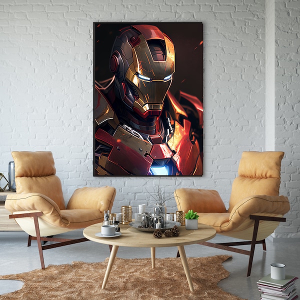 Iron Man High Quality Superhero Artwork, Iron man Print, Kids Room Decor,  Wall Art Download, Digital Art Download, Iron man Poster, Marvel
