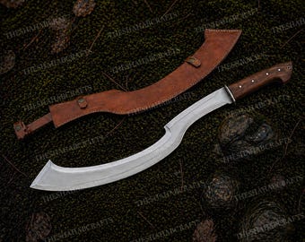 Espada Khopesh forjada a mano / Acero de alto carbono, hoja de estilo vikingo, mango de palisandro, el mejor regalo para él.
