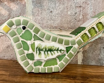 Beach Glass Mosaic Nature Bird